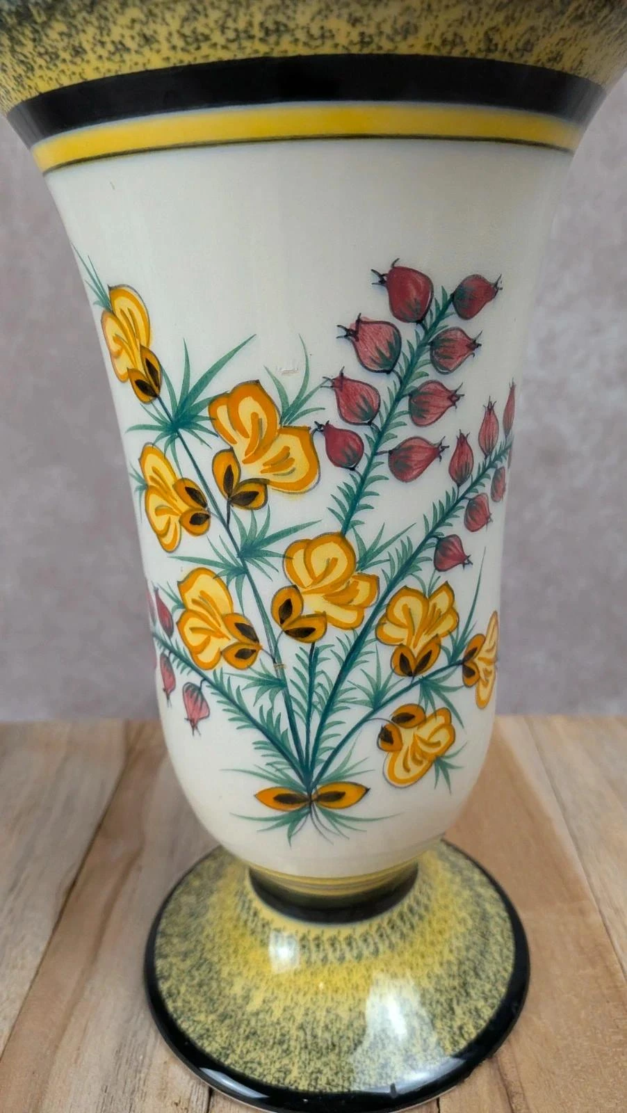 Vaso antigo Henriot Quimper decoração floral bretão – photo 3